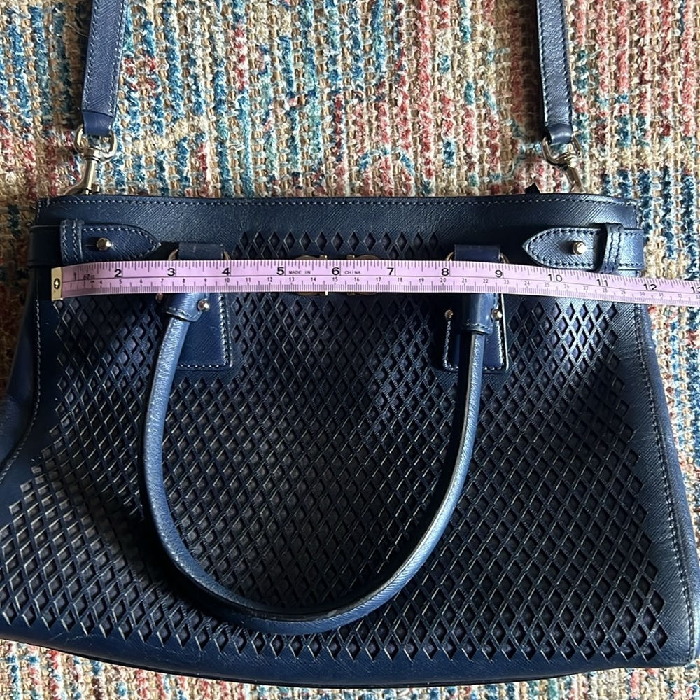 SOLD !!!!Salvatore Ferragamo Blue Perforated Satchel - Picture 10 of 13